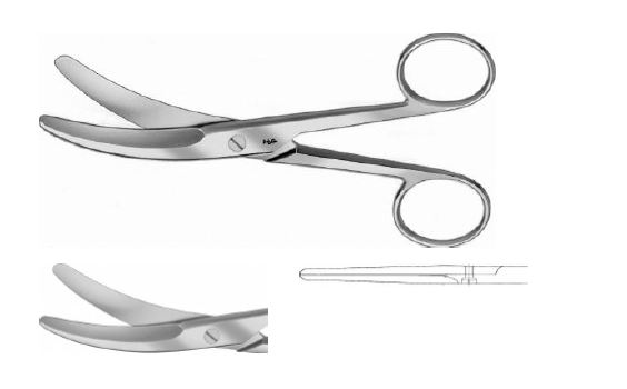 Пуповинні ножиці вигнуті 135 мм